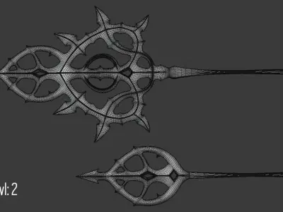 Succubus Scepter or Magic Staff Low-poly 3D model