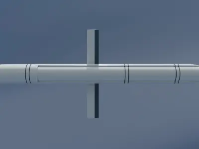 3M-54E Kalibr Anti Ship Missile  Low-poly 3D model