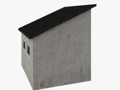 Brick Garage Low Poly Free low-poly 3D model