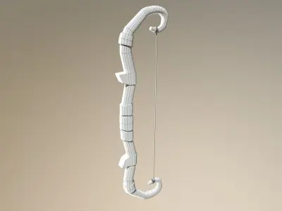 Stylized medieval bow Low-poly 3D model