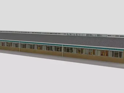 Realistic European City Block Building 13 Low-poly 3D model