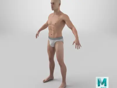 Fit Male Human Figure A-pose 3D model