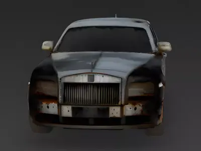 Realistic Abandoned Luxury Sedan 3D Model Low-poly 3D model