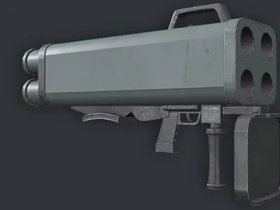 Rocket Launcher Game Ready 6   Low-poly 3D model