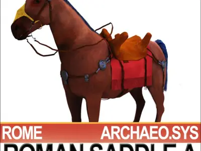 Saddle Ancient Rome Bridle Harness A 3D model
