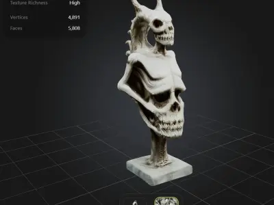  FREE Skeletal Horror Pack Free low-poly 3D model