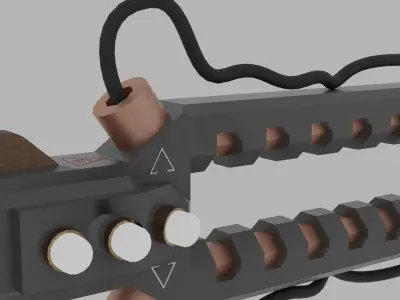 RailGun gun with two blades Free low-poly 3D model