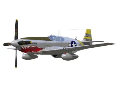 North American P-51B Mustang 3D model purchase