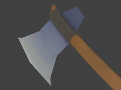 Simple Axe with Basic Texture Low-poly 3D model
