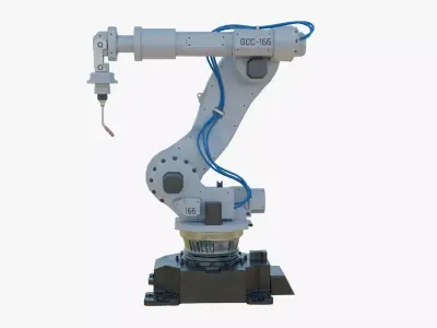 Industrial Welding Robot White Clean Low-poly 3D model