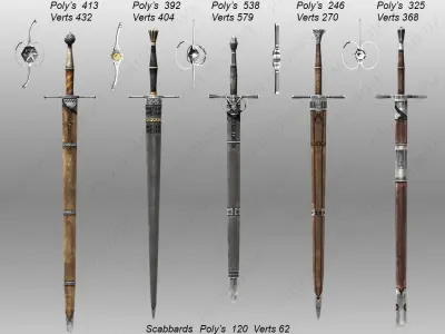 Bastard Swords Low-poly 3D model