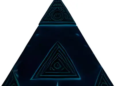 Mystical Glowing SciFi Pyramid Artifact 3D model