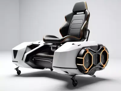 Futuristic Hoverbike Seat Damaged 3D model