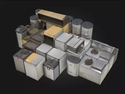 Industrial Junkyard  Chaotic Mechanical Graveyard 3D model