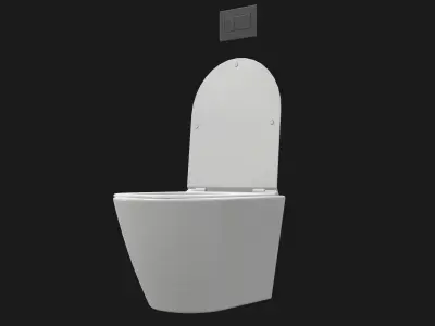 Wall Hung Toilet Game Ready PBR Low-poly 3D model