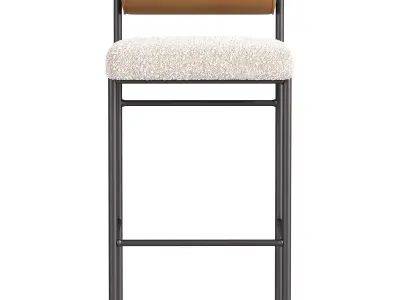 Half bar stool Balla beige By Stool Group 3D model