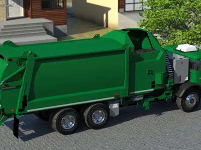  Electric Trash Truck Green 