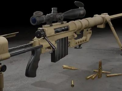 Sniper-rifle CheyTacM200 Intervention Free low-poly 3D model