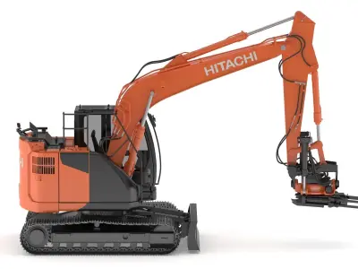 Hitachi Excavator ZX135-7 With Custom Arm 3D model