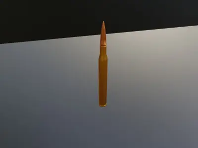 ammunition two gold bullets Free low-poly 3D model