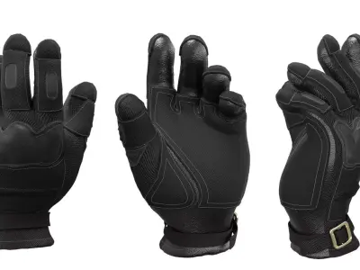 Premium Tactical Durable Military Gloves Clo3D 3D model