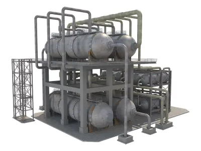 Industrial Oil Refinery 1 Low-poly 3D model