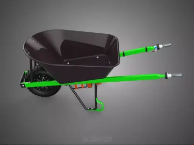 SINGLE WHEEL DIRECT DRIVE ELECTRIC WHEELBARROW POWER BARROW MONO 3D model