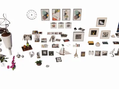 Accessories decoration interior 3d model Part 1 3D model