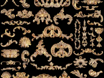 Collection of 40 classic carvings Part 3 3D model