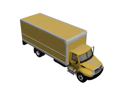 Medium Duty Box Cargo Delivery Moving Truck Transport Vehicle 3D model