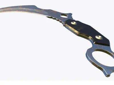Rusty Karambit Weathered Blade 3D Model 3D model