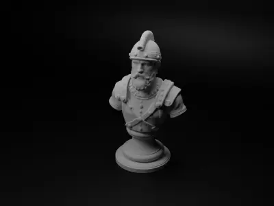 Medieval Catapult Operator Bust Chess 3D print model