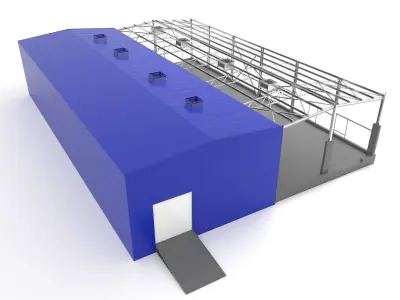  Industrial Metal Hangar 3D model