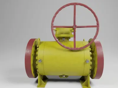 Realistic ball valve 3D model