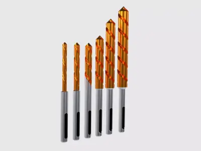 Drill Bit Set of 6 Pieces 3D model