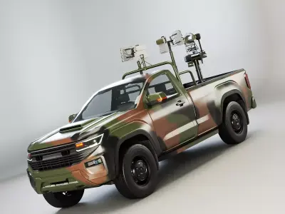 Anti Drone Pickup Truck 3D model