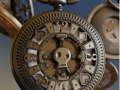 Steampunk Pocket Watch 3D model