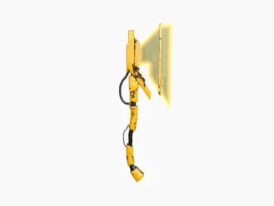 SciFi War Axe A08 Yellow - Sci Fi Weapon Design Low-poly 3D model