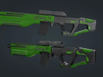 Sci-Fi Machine Gun - game ready - PBR Low-poly 3D model