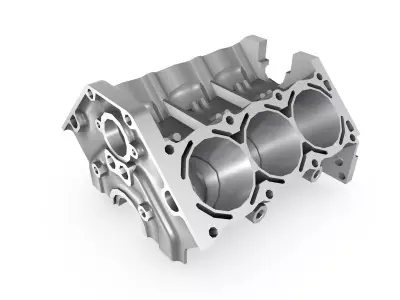 Generic 6-Cylinder Engine Block 3D model