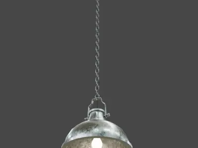 Industrial Lamp Metal Round Free 3D model
