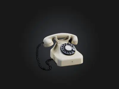 Rotary Phone Model Low-poly 3D model