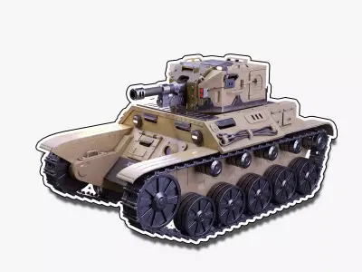Retro-Futuristic Battle Tank Steel Wanderer Low-poly 3D model