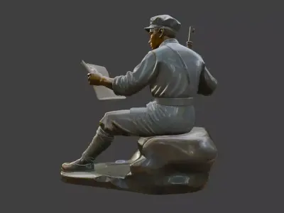 Military sculpture warrior  military battle war hero  soldier 3D print model 8
