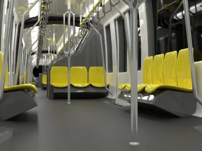Alstom Innova monorail train Low-poly 3D model