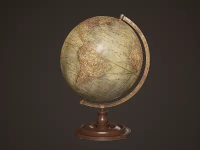 Antique Globe Low-poly 3D model