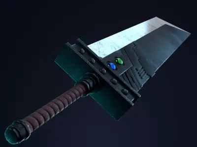 Buster Sword - Cloud - Final Fantasy Low-poly 3D model