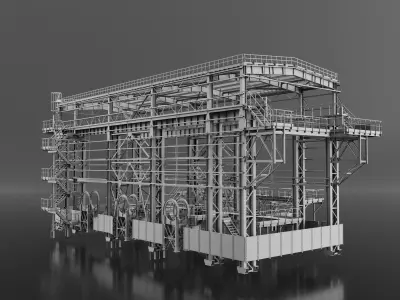 Industrial Metal building 3D model purchase