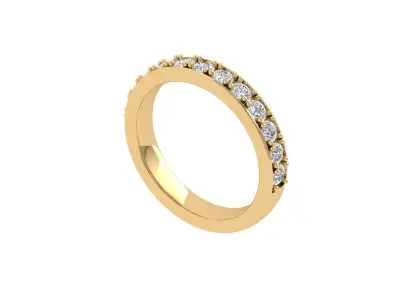 Solitaire Wedding Band 3D print model 3