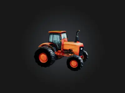cartoon tractor 3D model from CGTrader
